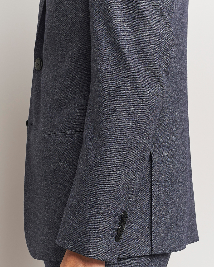 Men | Giorgio Armani Soho Wool/Cashmere Flannel Suit Navy Melange | Giorgio Armani | Soho Wool/Cashmere Flannel Suit Navy Melange