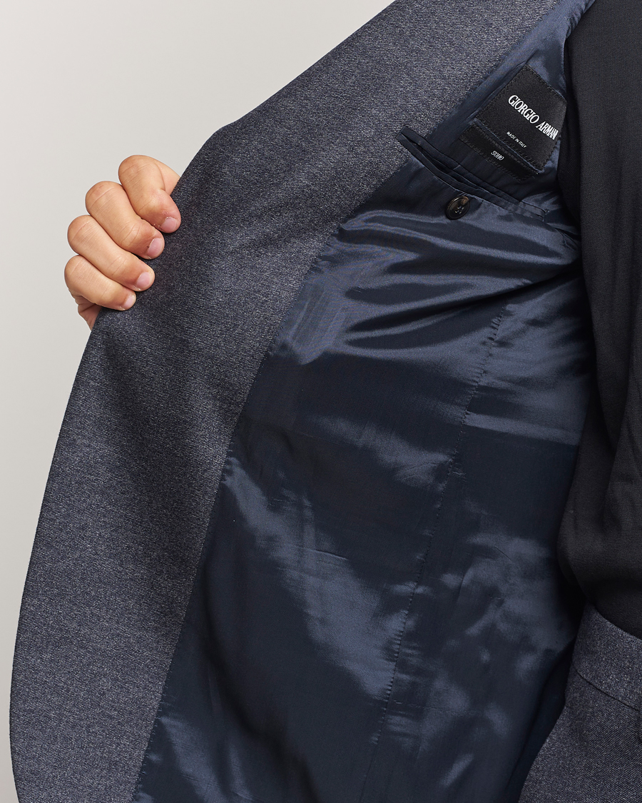 Men | Giorgio Armani Soho Wool/Cashmere Flannel Suit Navy Melange | Giorgio Armani | Soho Wool/Cashmere Flannel Suit Navy Melange
