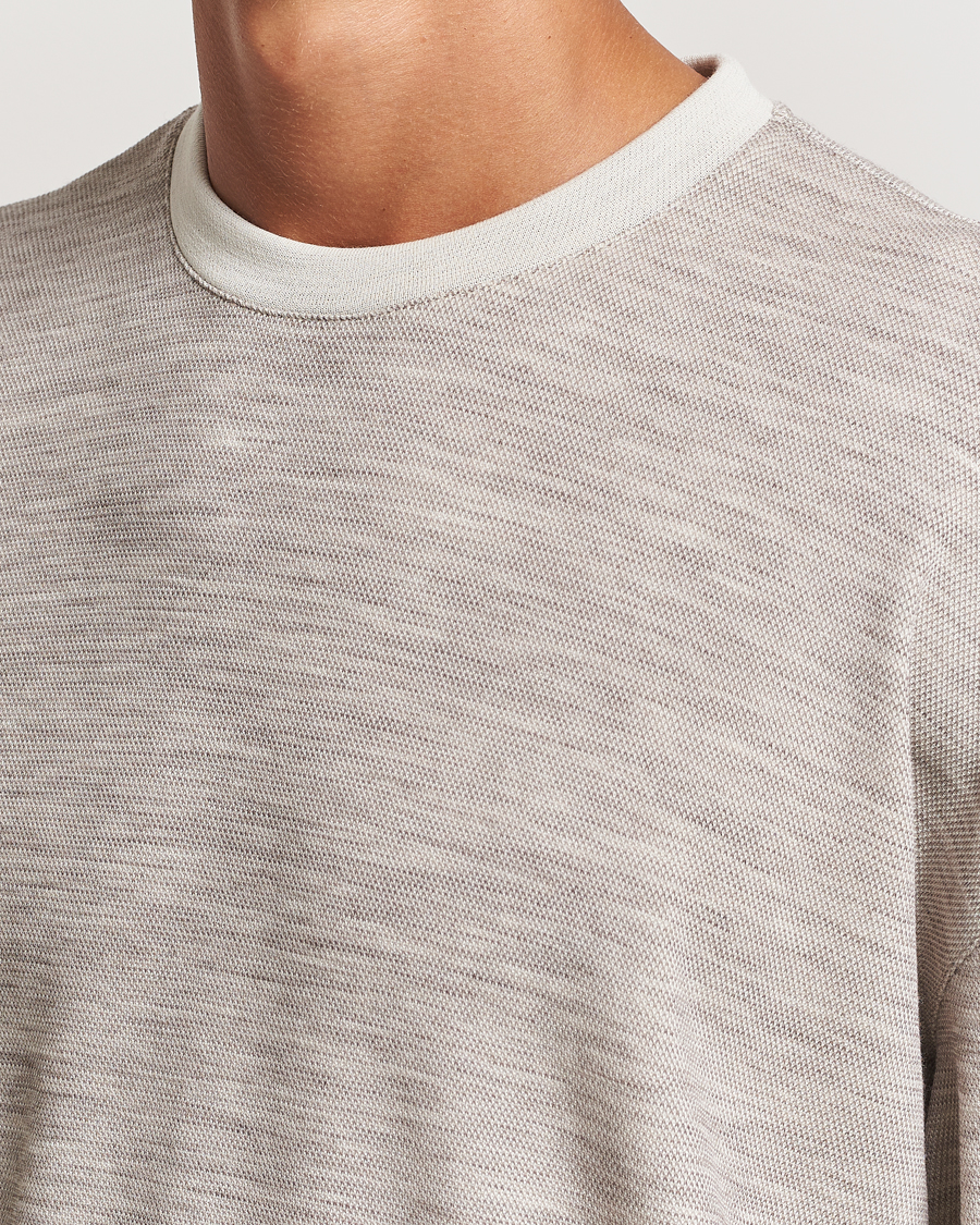 Men | Sweaters & Knitwear | Giorgio Armani | Light Wool Crew Neck Light Beige
