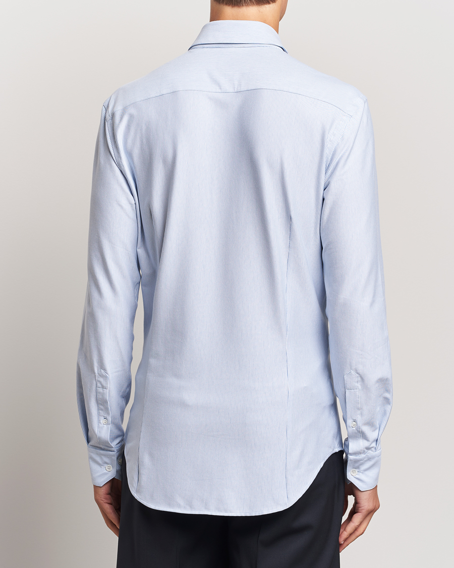 Men | Shirts | Giorgio Armani | Jersey Stretch Shirt Light Blue Stripe