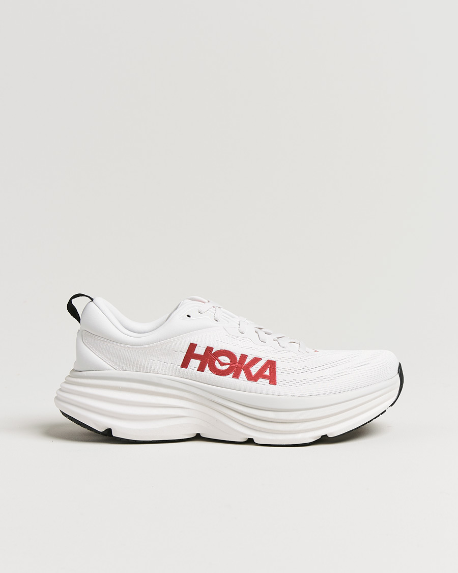 Men | Hoka Bondi 8 White/Vermillion | Hoka | Bondi 8 White/Vermillion