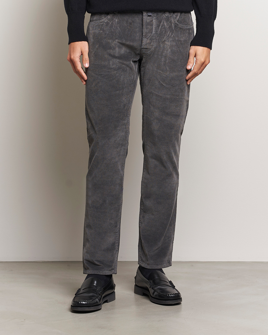 Men | Trousers | Jacob Cohën | Bard 5-Pocket Medium Corduroy Trousers Grey