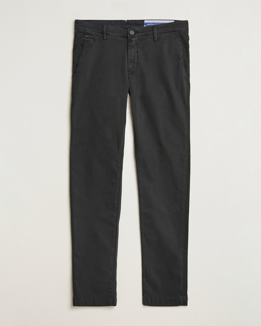 Men | Trousers | Jacob Cohën | Bobby Cotton Chinos Black
