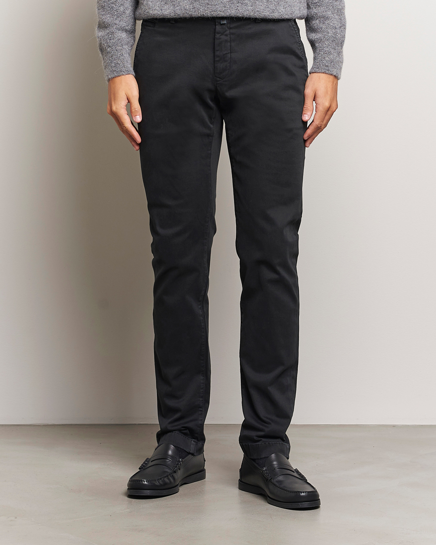 Men | Trousers | Jacob Cohën | Bobby Cotton Chinos Black