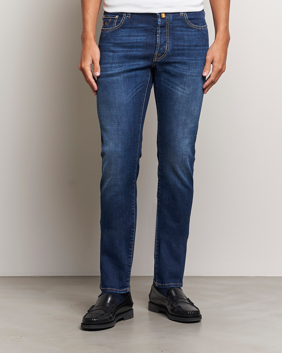 Men | Jeans | Jacob Cohën | Bard Slim Fit Stretch Jeans Mid Blue