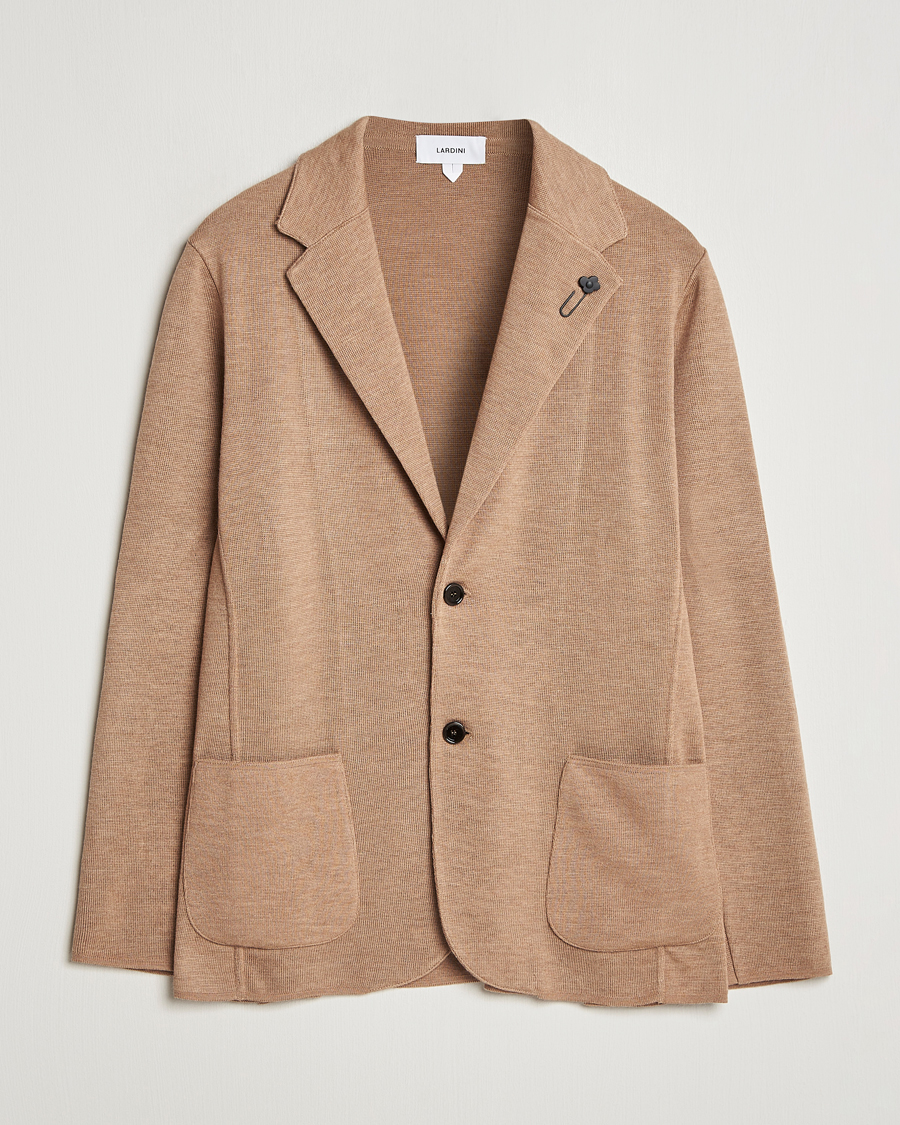 Men | Blazers | Lardini | Knitted Wool Blazer Beige