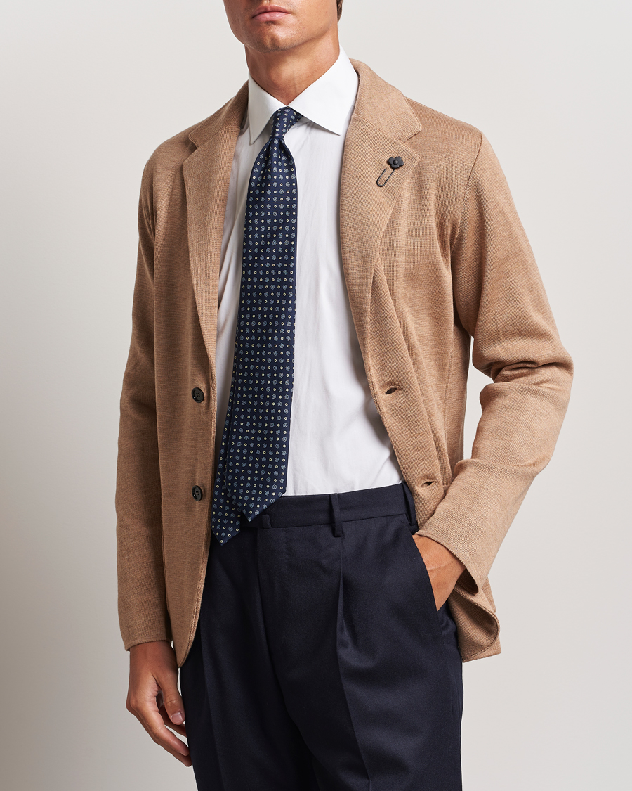 Men | Blazers | Lardini | Knitted Wool Blazer Beige