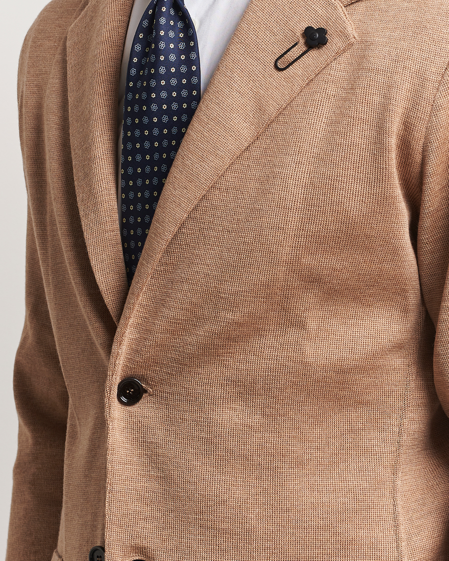 Men | Blazers | Lardini | Knitted Wool Blazer Beige