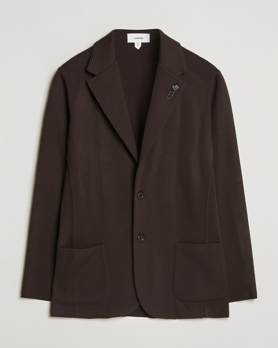 Men | Blazers | Lardini | Knitted Wool Blazer Brown
