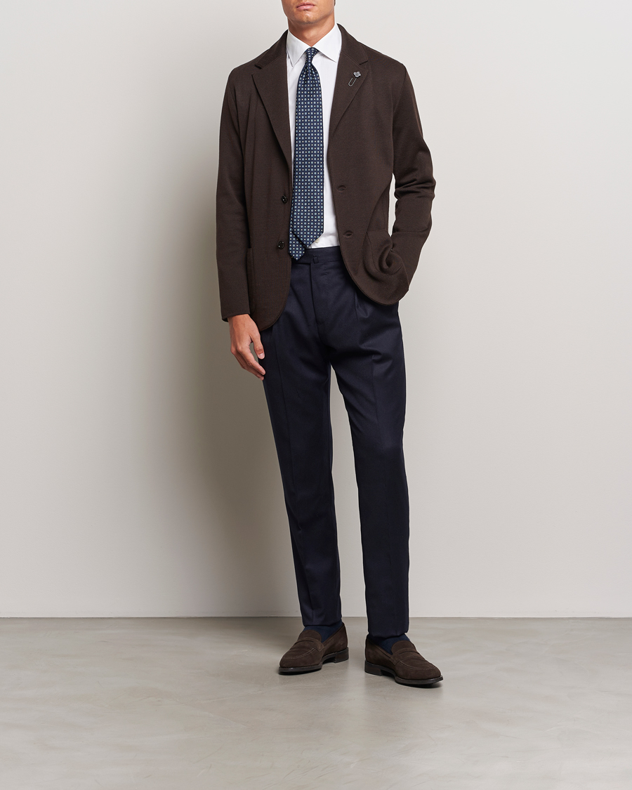 Men | Blazers | Lardini | Knitted Wool Blazer Brown
