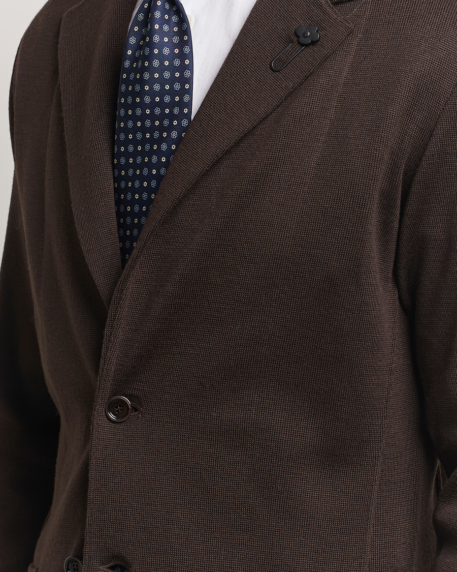 Men | Blazers | Lardini | Knitted Wool Blazer Brown