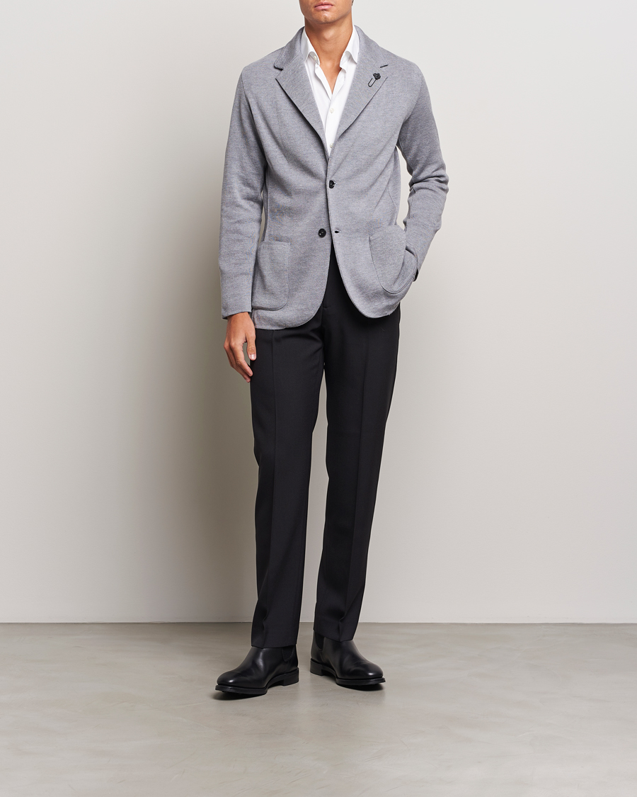Men | Blazers | Lardini | Knitted Wool Blazer Grey
