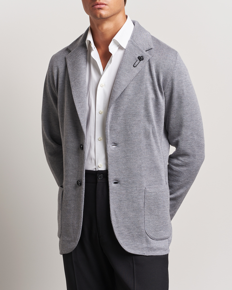 Men | Blazers | Lardini | Knitted Wool Blazer Grey