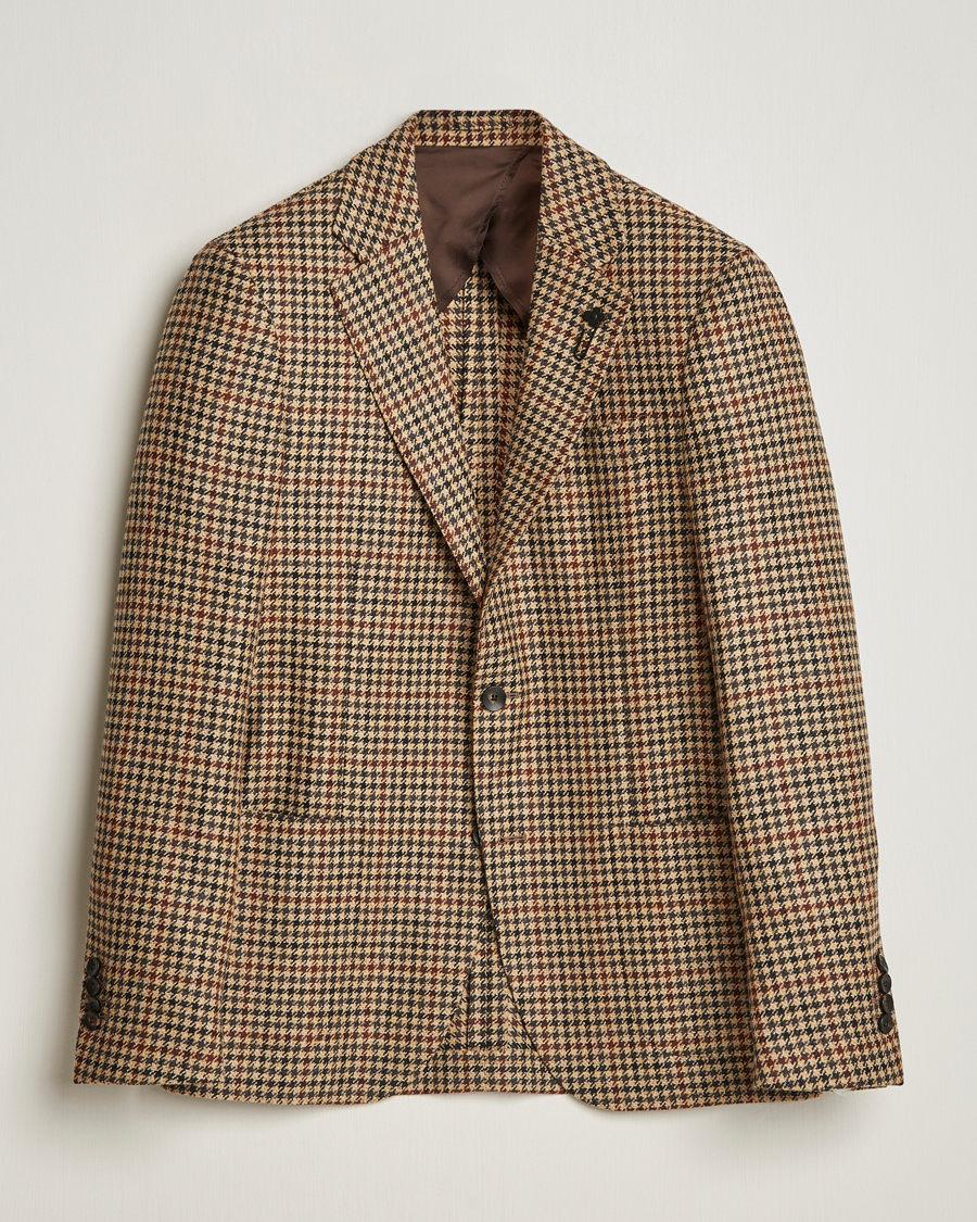Men | Blazers | Lardini | Checked Wool/Cashmere Blazer Beige/Brown