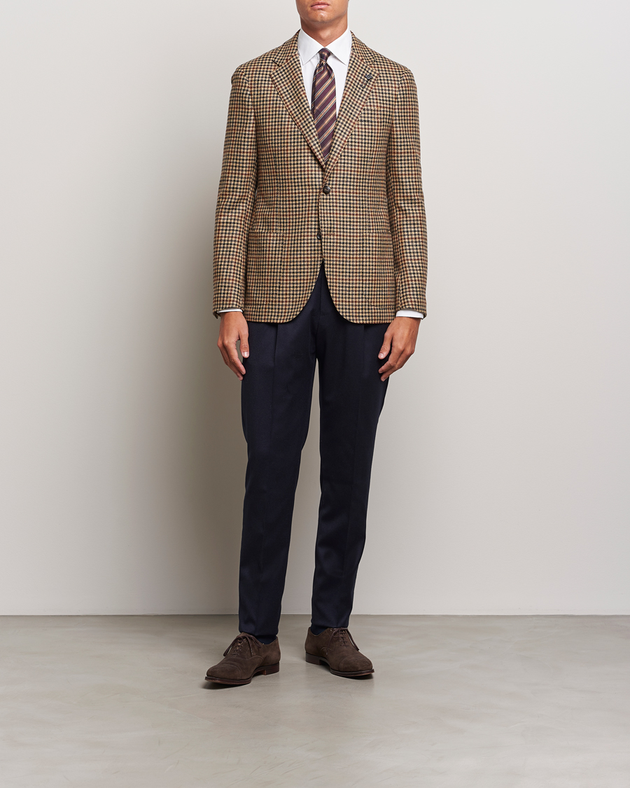 Men | Blazers | Lardini | Checked Wool/Cashmere Blazer Beige/Brown