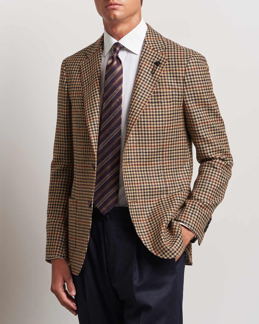 Men | Blazers | Lardini | Checked Wool/Cashmere Blazer Beige/Brown