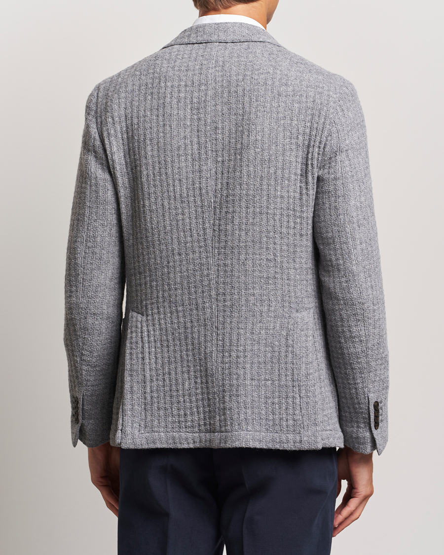 Men | Blazers | L.B.M. 1911 | Knitted Punto Wool Structure Blazer Grey