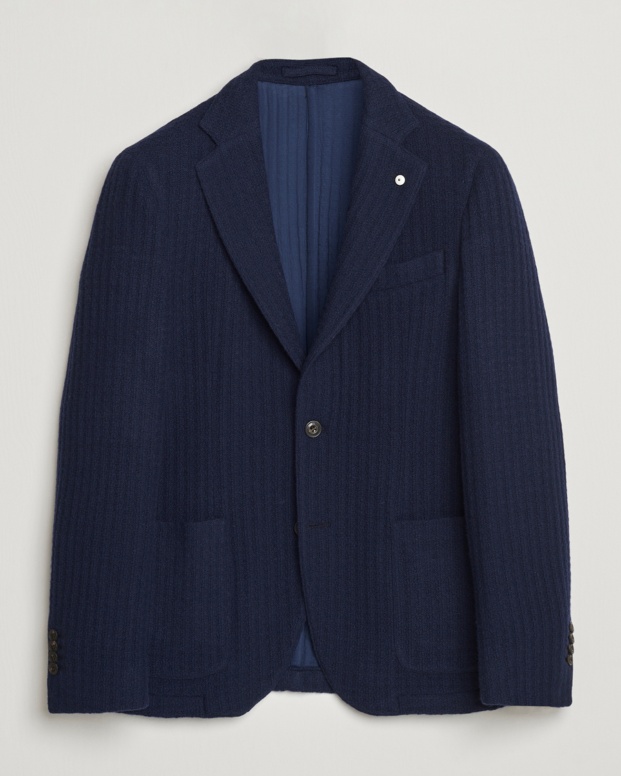 Men | Blazers | L.B.M. 1911 | Knitted Punto Wool Structure Blazer Navy