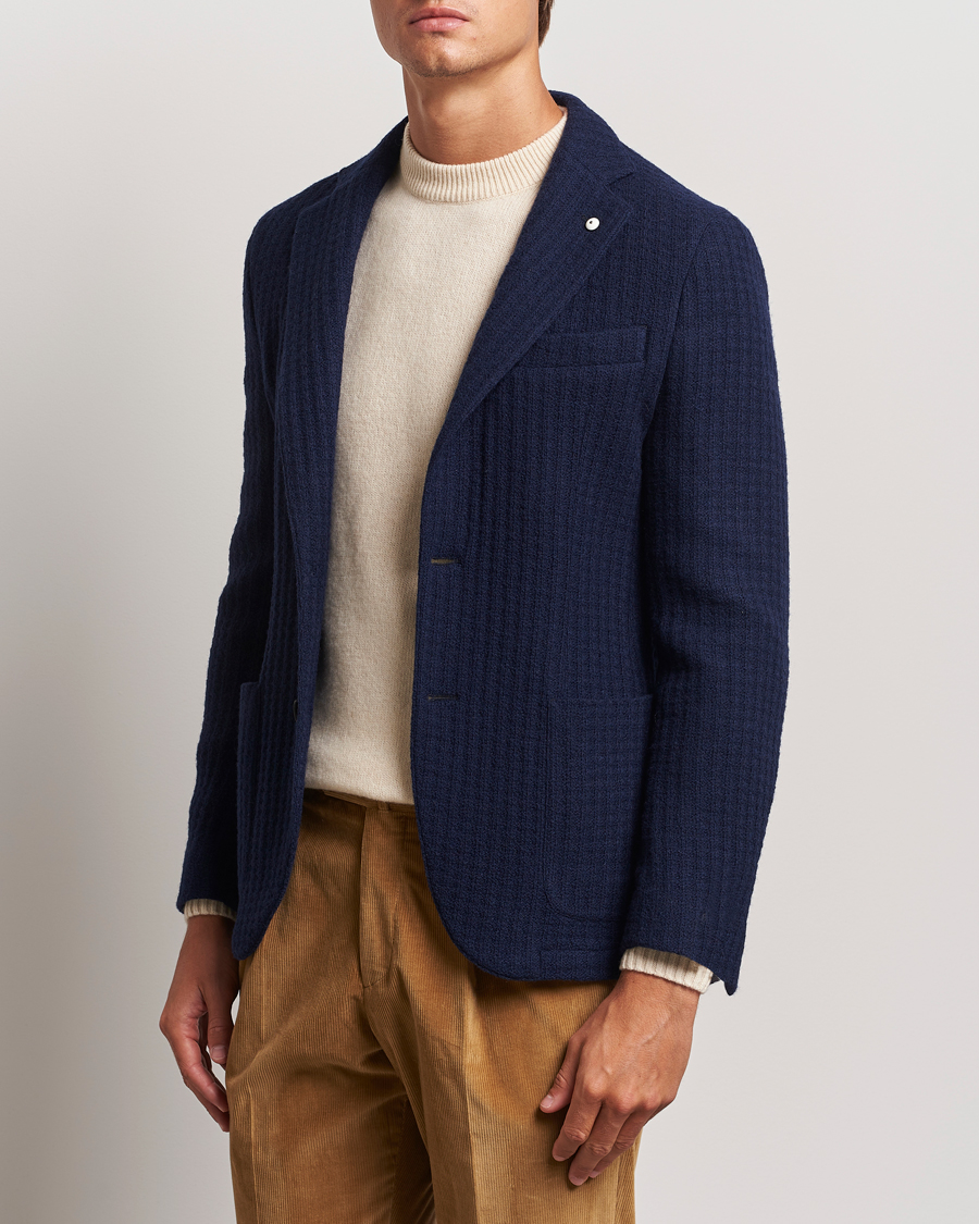 Men | Blazers | L.B.M. 1911 | Knitted Punto Wool Structure Blazer Navy