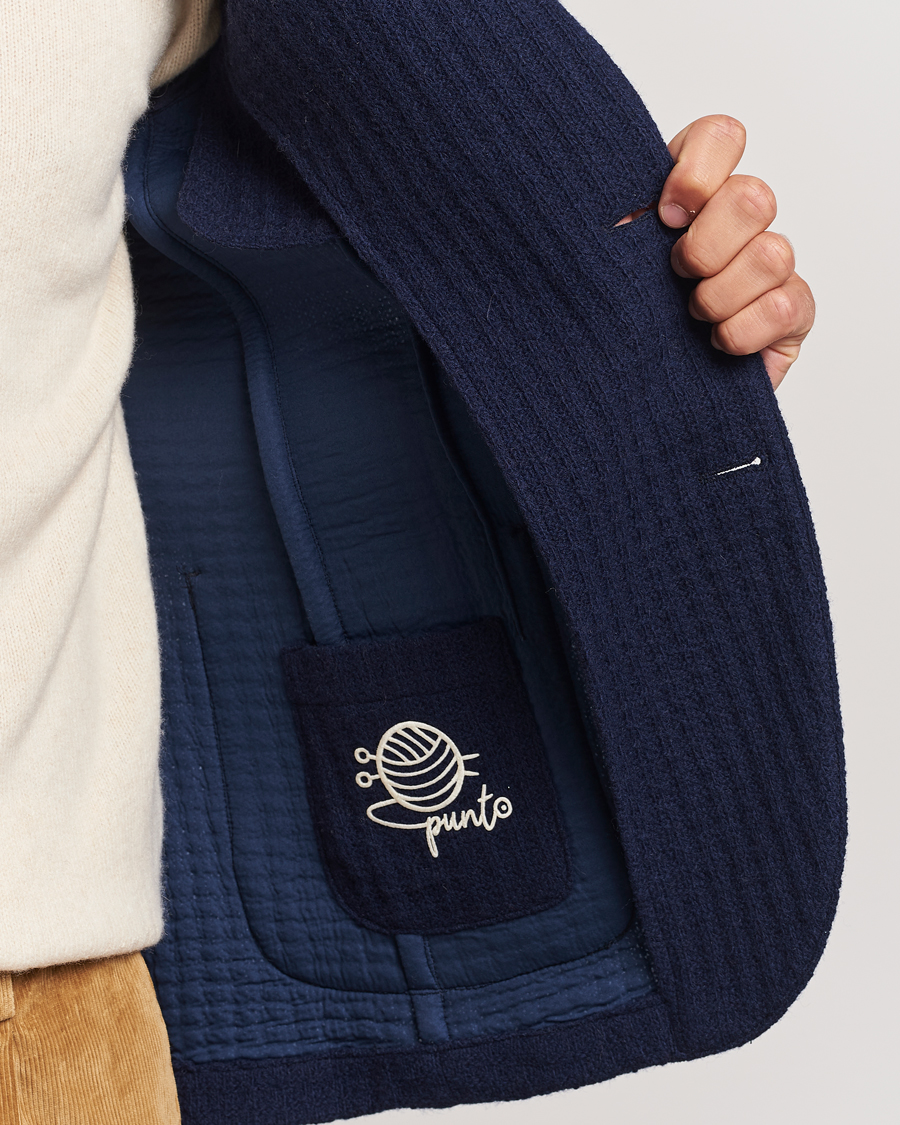 Men | Blazers | L.B.M. 1911 | Knitted Punto Wool Structure Blazer Navy