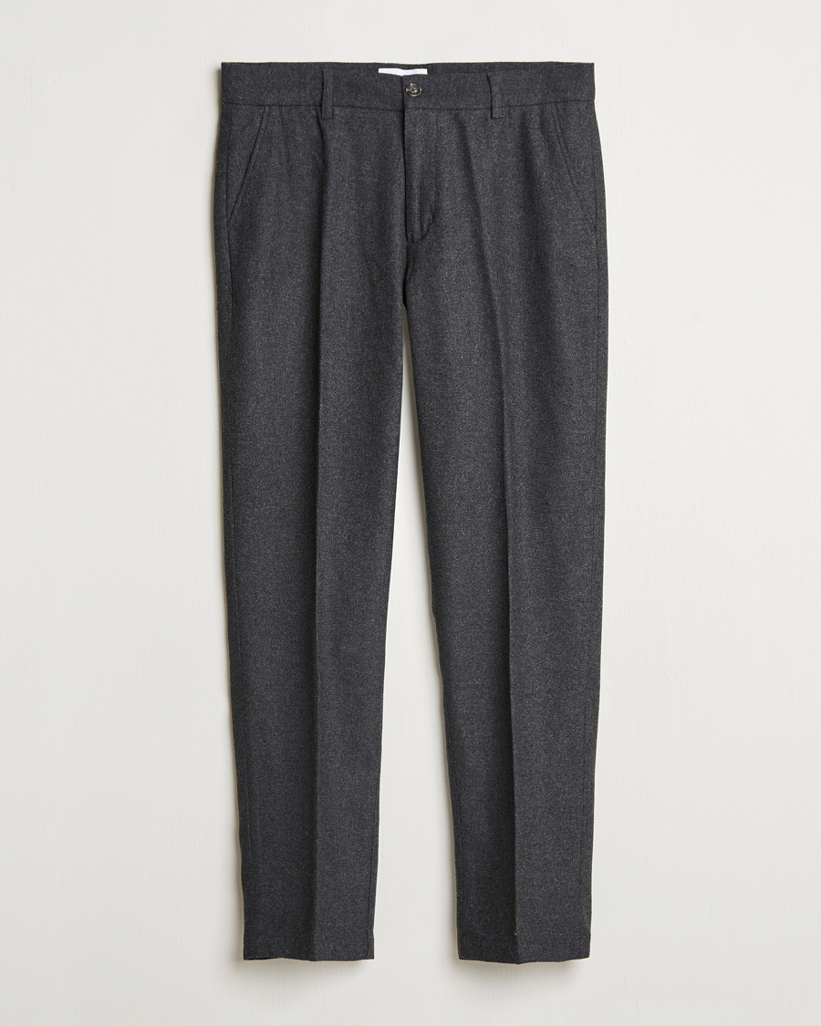 Men | Trousers | LES DEUX | Como Reg Wool Pants Charcoal Melange