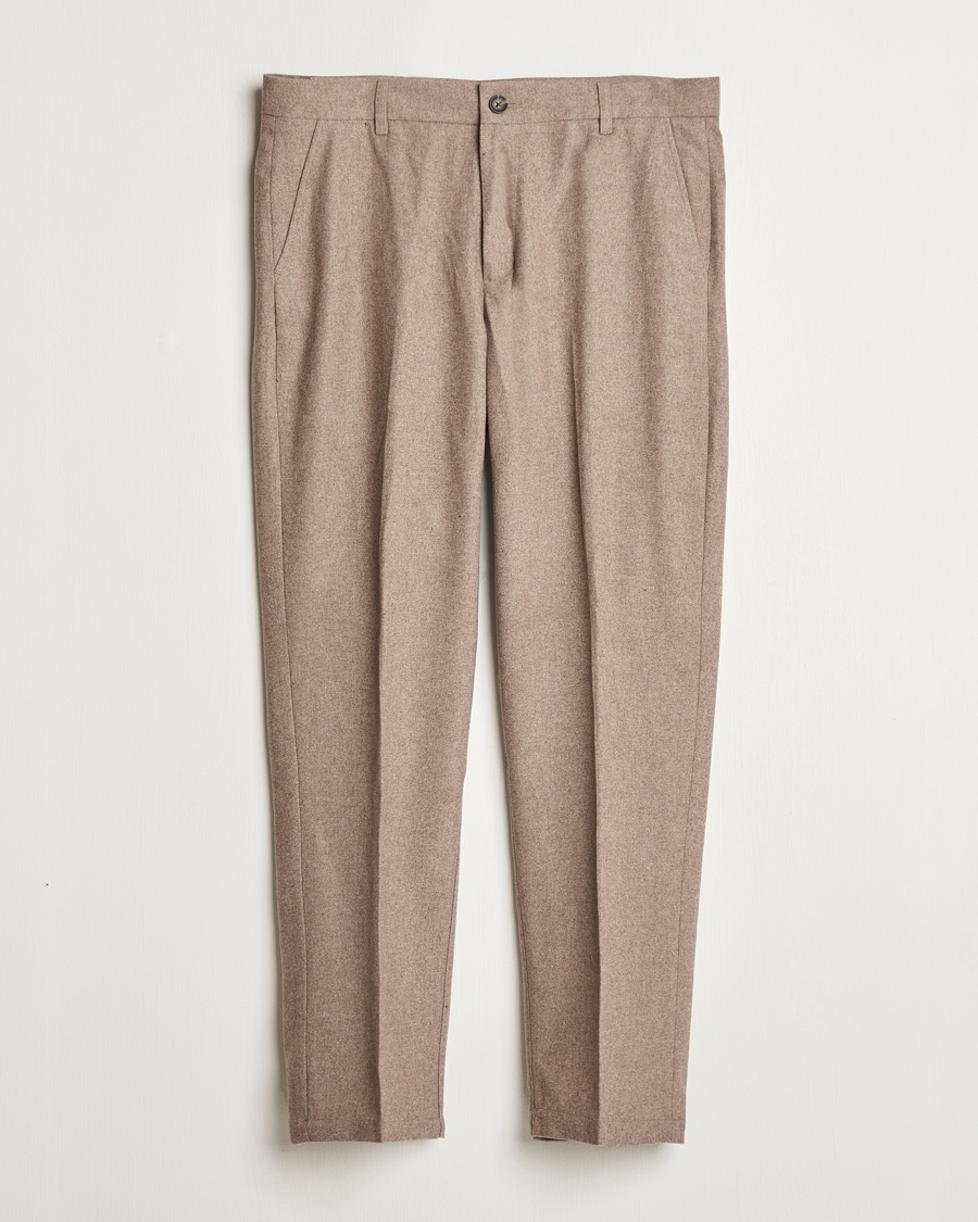 Men | Trousers | LES DEUX | Como Reg Wool Pants Desert Taupe Melange