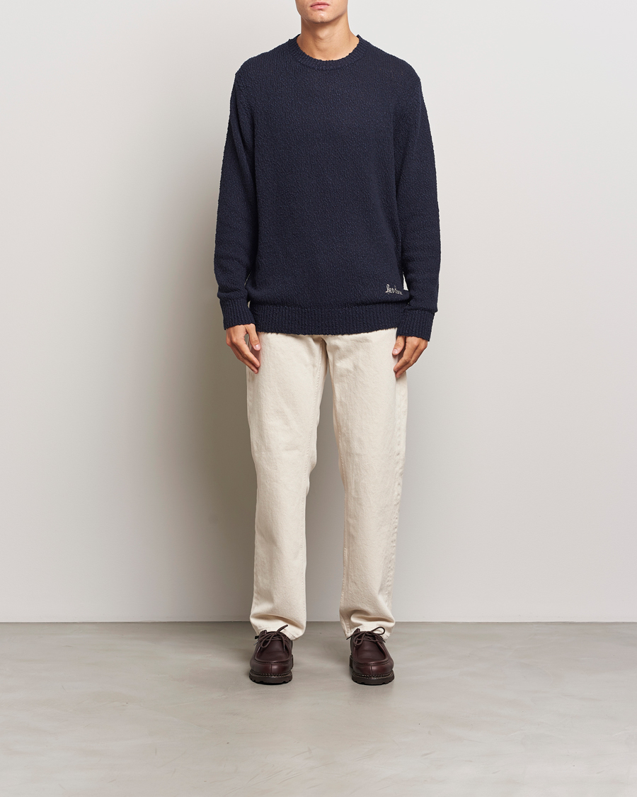 Men | Sweaters & Knitwear | LES DEUX | Errol Cotton Roundneck Dark Navy