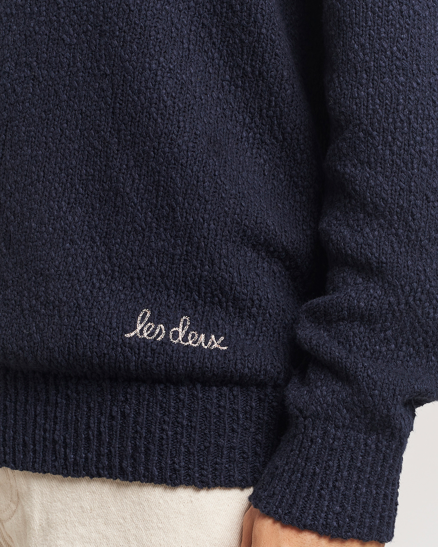Men | Sweaters & Knitwear | LES DEUX | Errol Cotton Roundneck Dark Navy
