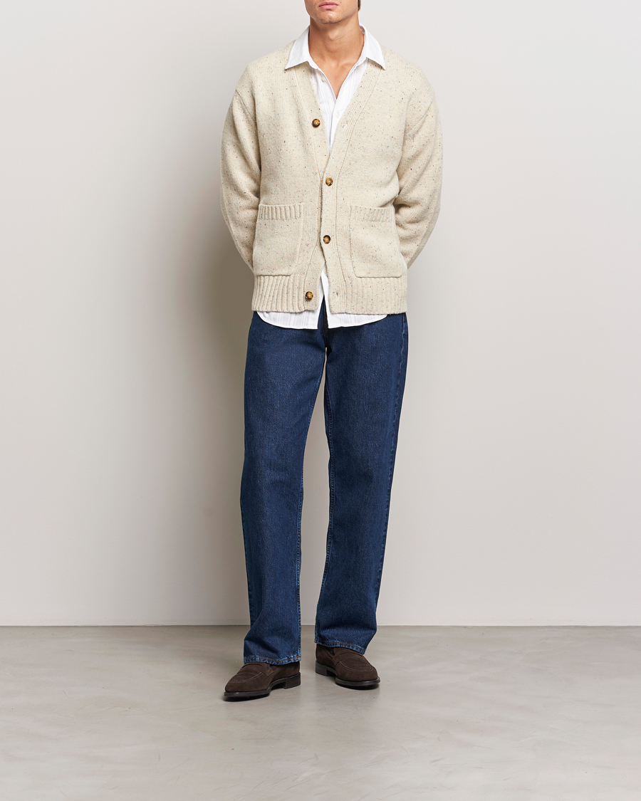 Men | Sweaters & Knitwear | LES DEUX | Gary Fleck Wool Cardigan Light Sand