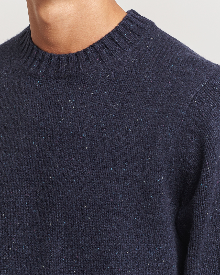 Men | Sweaters & Knitwear | LES DEUX | Gary Fleck Wool Roundneck Dark Navy
