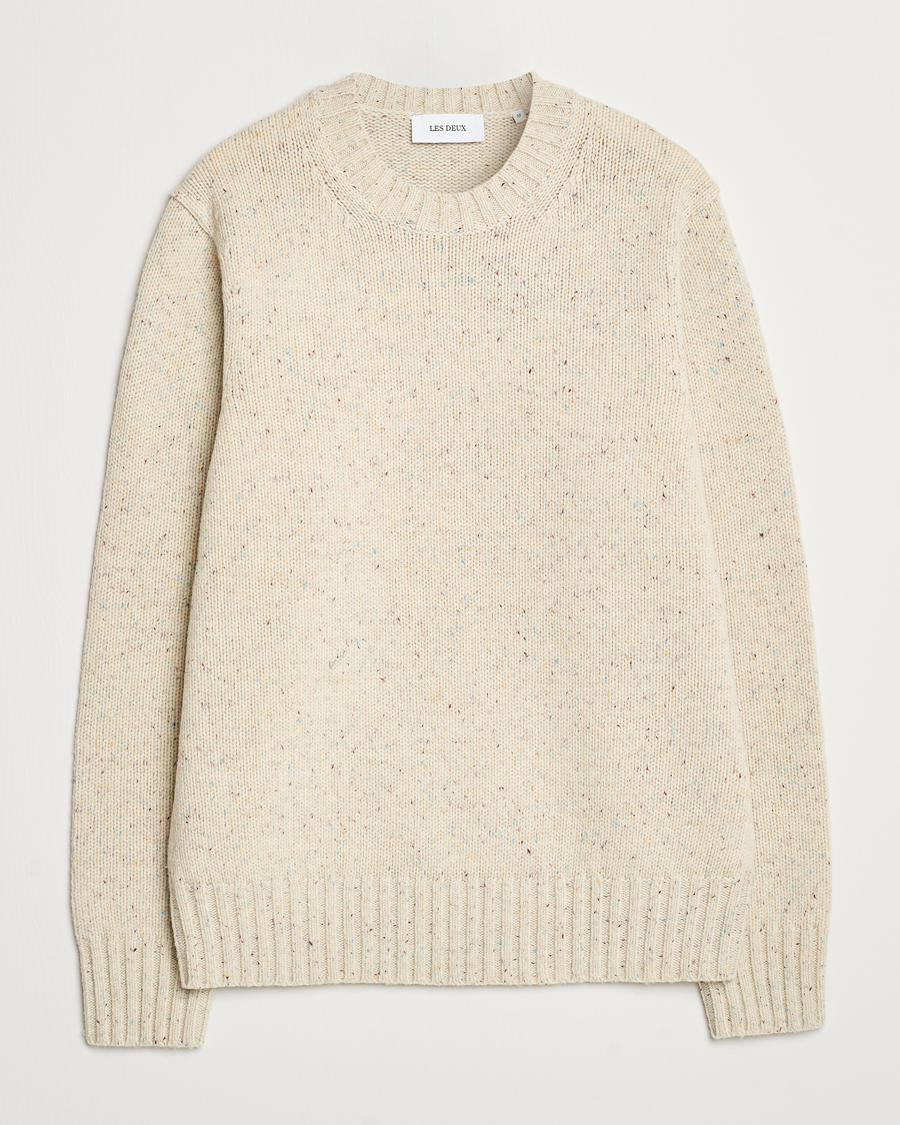 Men | Sweaters & Knitwear | LES DEUX | Gary Fleck Wool Roundneck Light Sand
