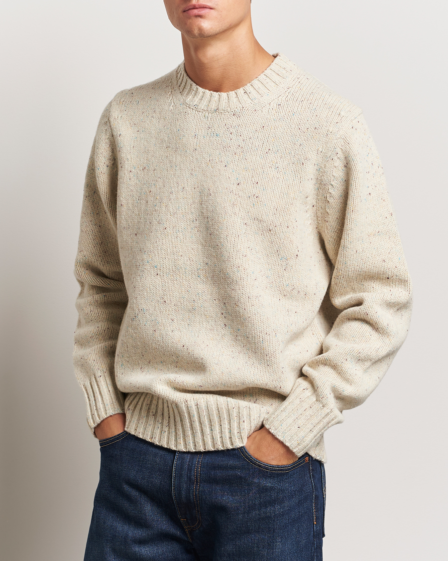 Men | Sweaters & Knitwear | LES DEUX | Gary Fleck Wool Roundneck Light Sand