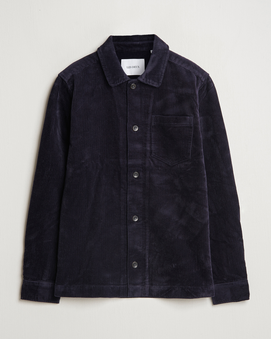 Men | Shirts | LES DEUX | Layton Corduroy Overshirt Dark Navy