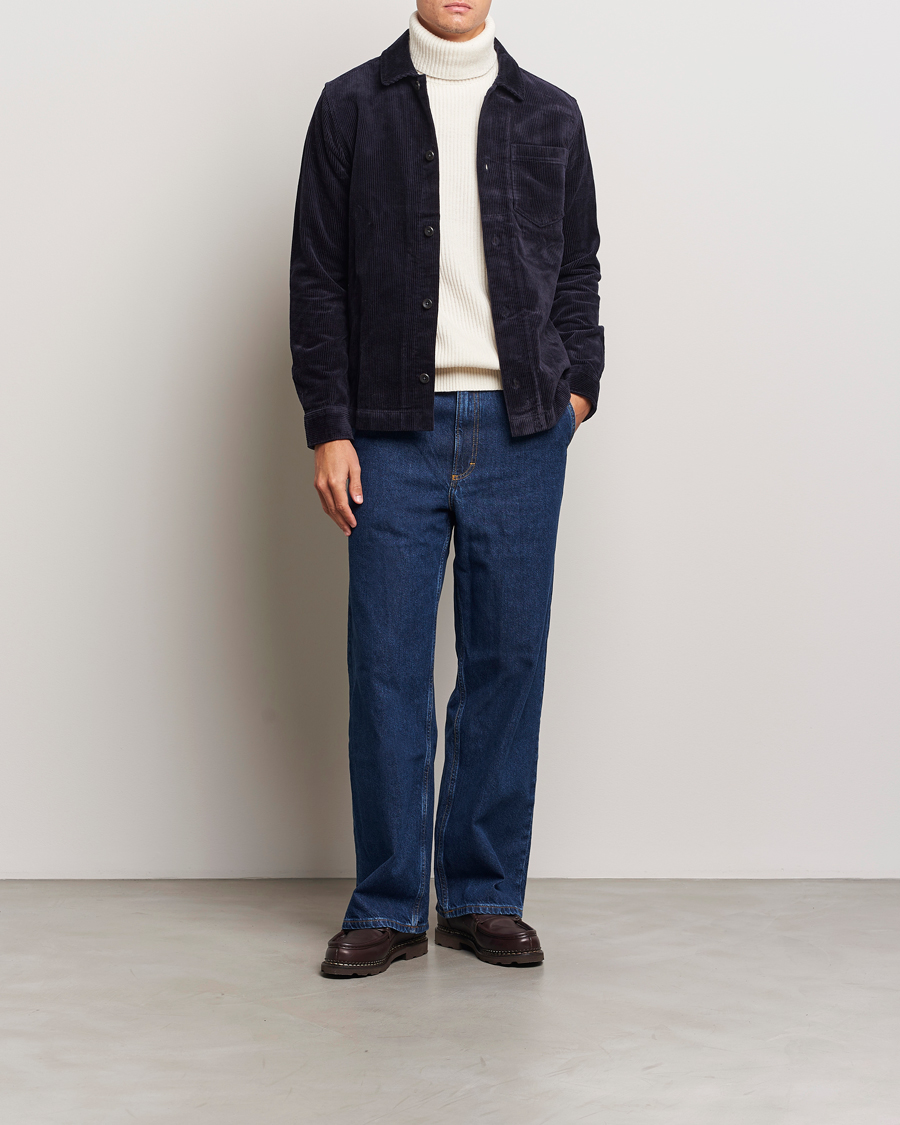Men | Shirts | LES DEUX | Layton Corduroy Overshirt Dark Navy