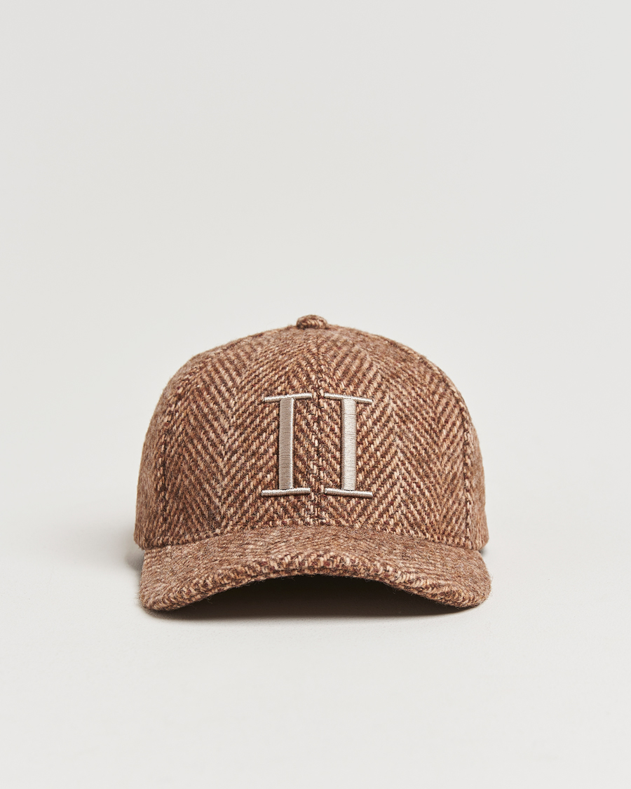 Men | Les Deux Herringbone Baseball Cap Coffee Brown | LES DEUX | Herringbone Baseball Cap Coffee Brown