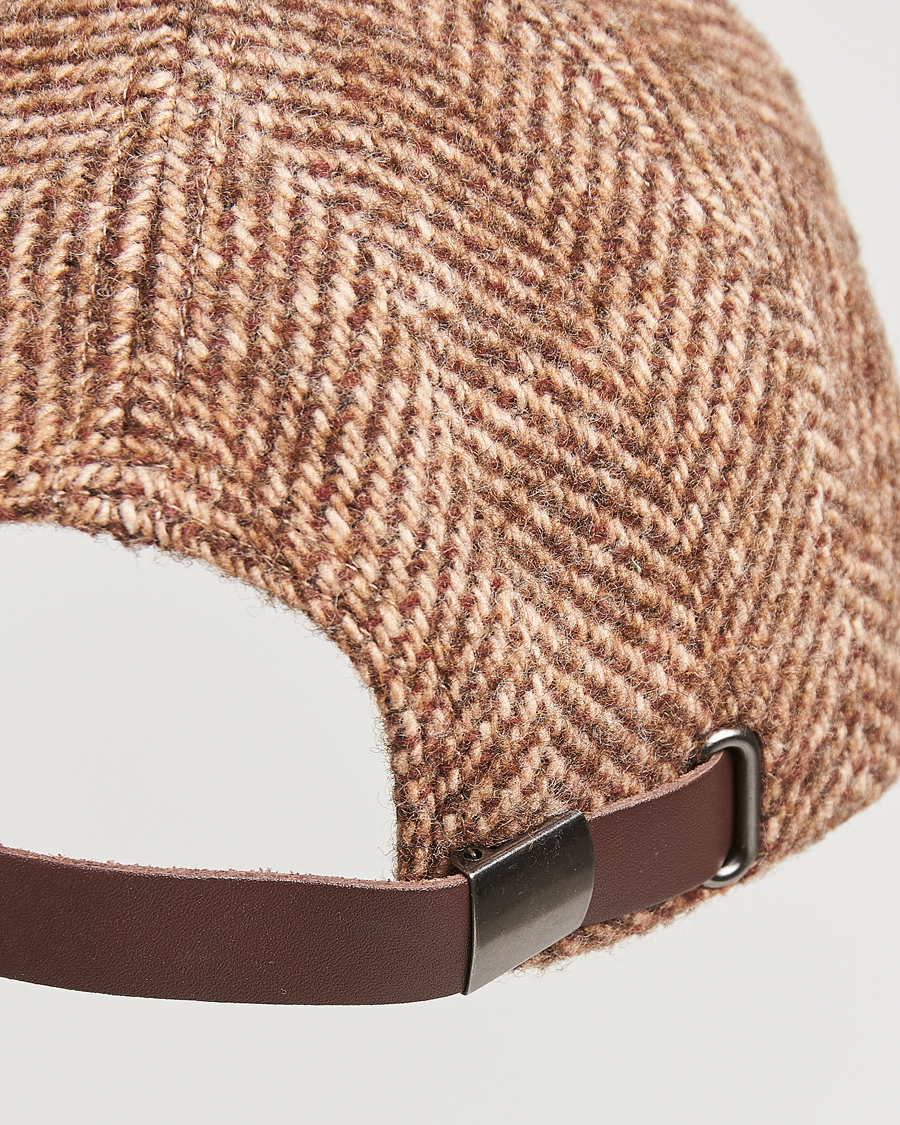 Men | Les Deux Herringbone Baseball Cap Coffee Brown | LES DEUX | Herringbone Baseball Cap Coffee Brown