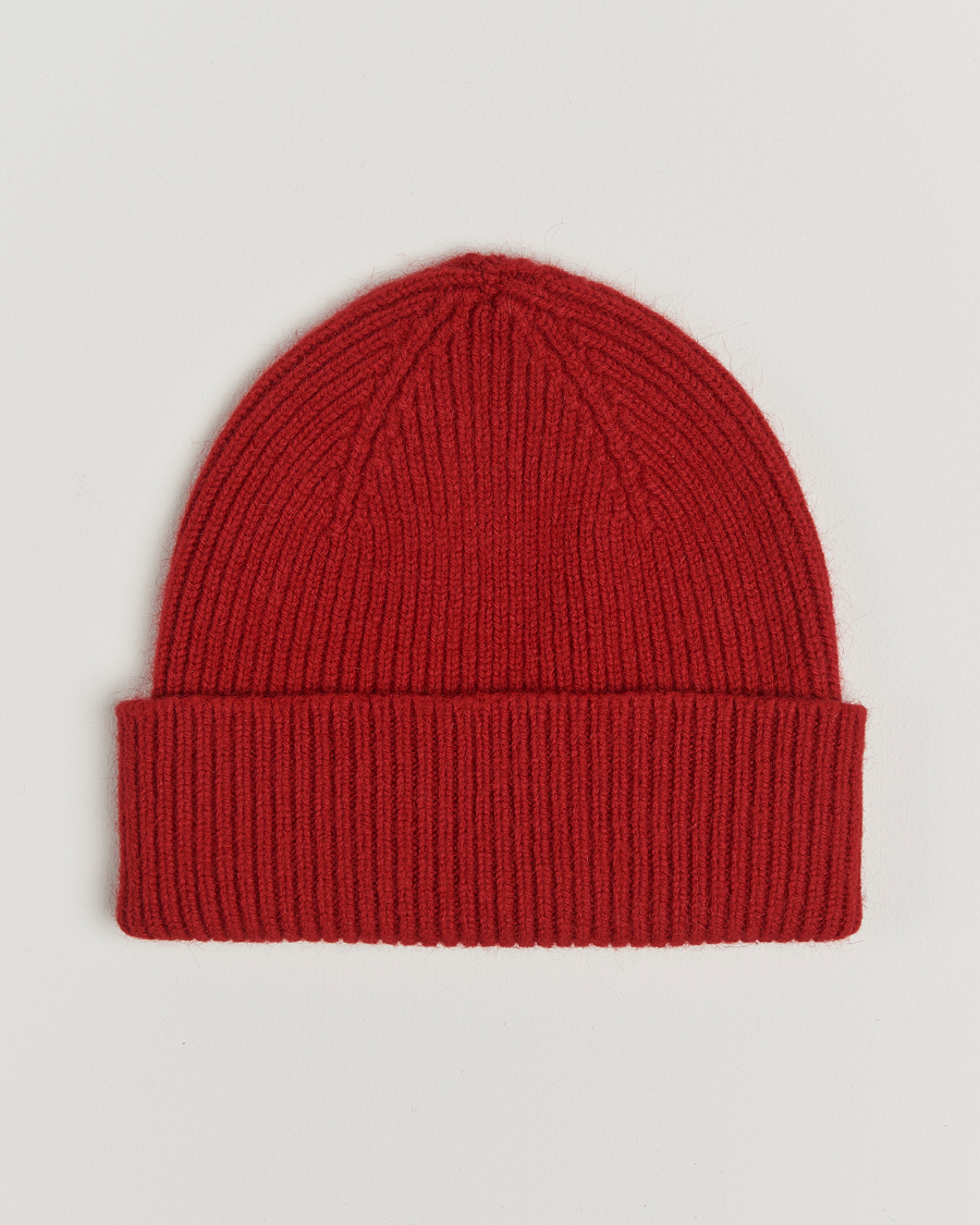 Men | Beanies | Le Bonnet | Lambswool/Caregora Beanie Framboise