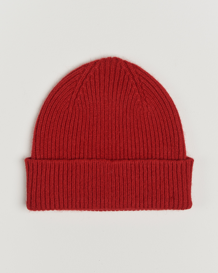 Men | Beanies | Le Bonnet | Lambswool/Caregora Beanie Framboise