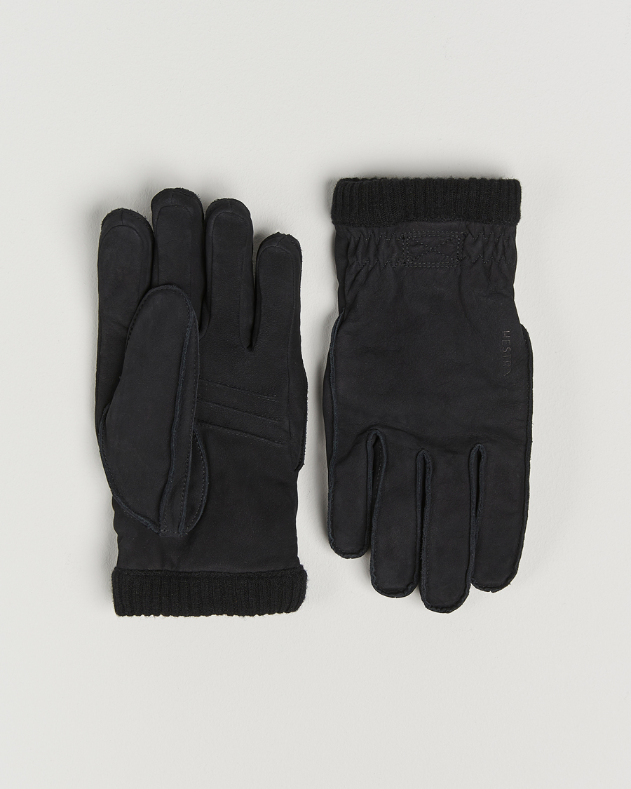 Men | Hestra Joar Primaloft Lined Nubuck Glove Black | Hestra | Joar Primaloft Lined Nubuck Glove Black