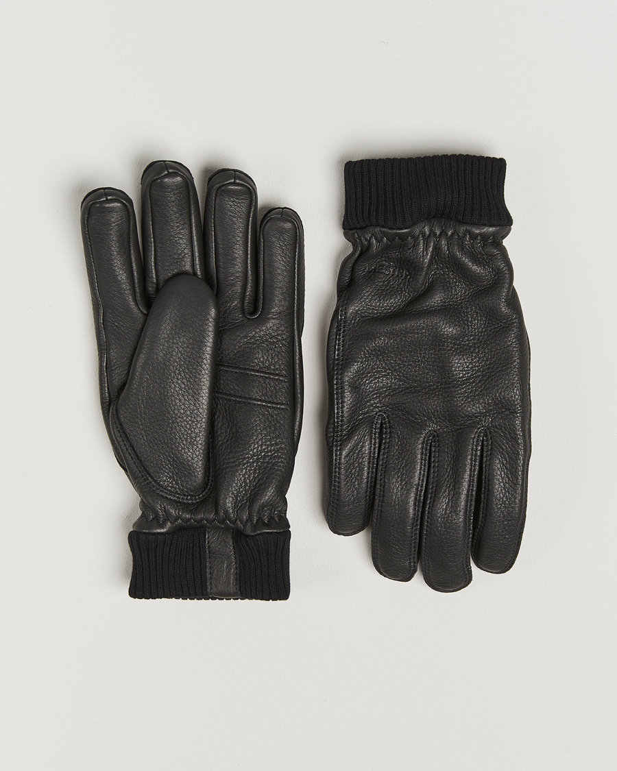 Men | Gloves | Hestra | Tore Deerskin Primaloft Lined Glove Black