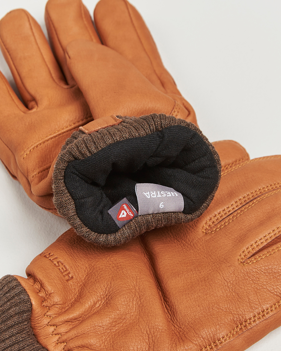 Men | Gloves | Hestra | Tore Deerskin Primaloft Lined Glove Cognac