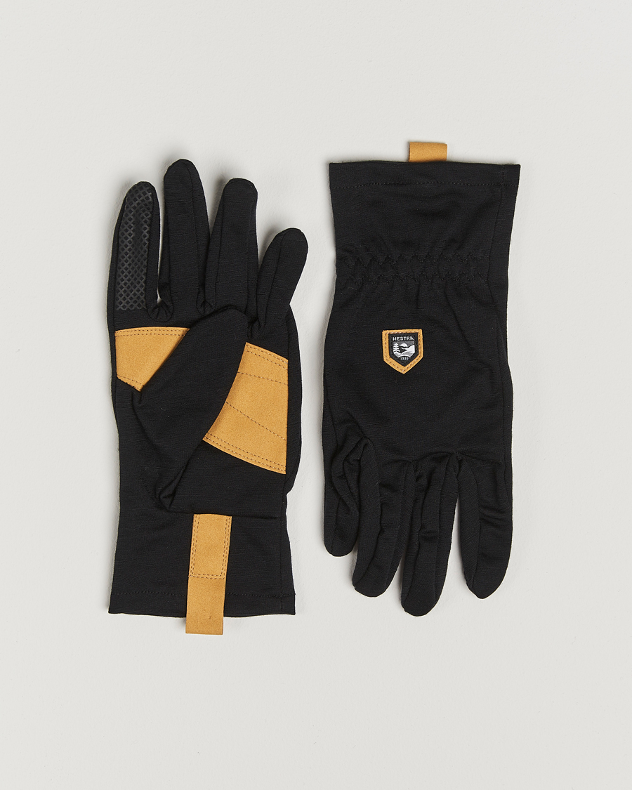 Men | Hestra Merino Windwool Liner Glove Black | Hestra | Merino Windwool Liner Glove Black