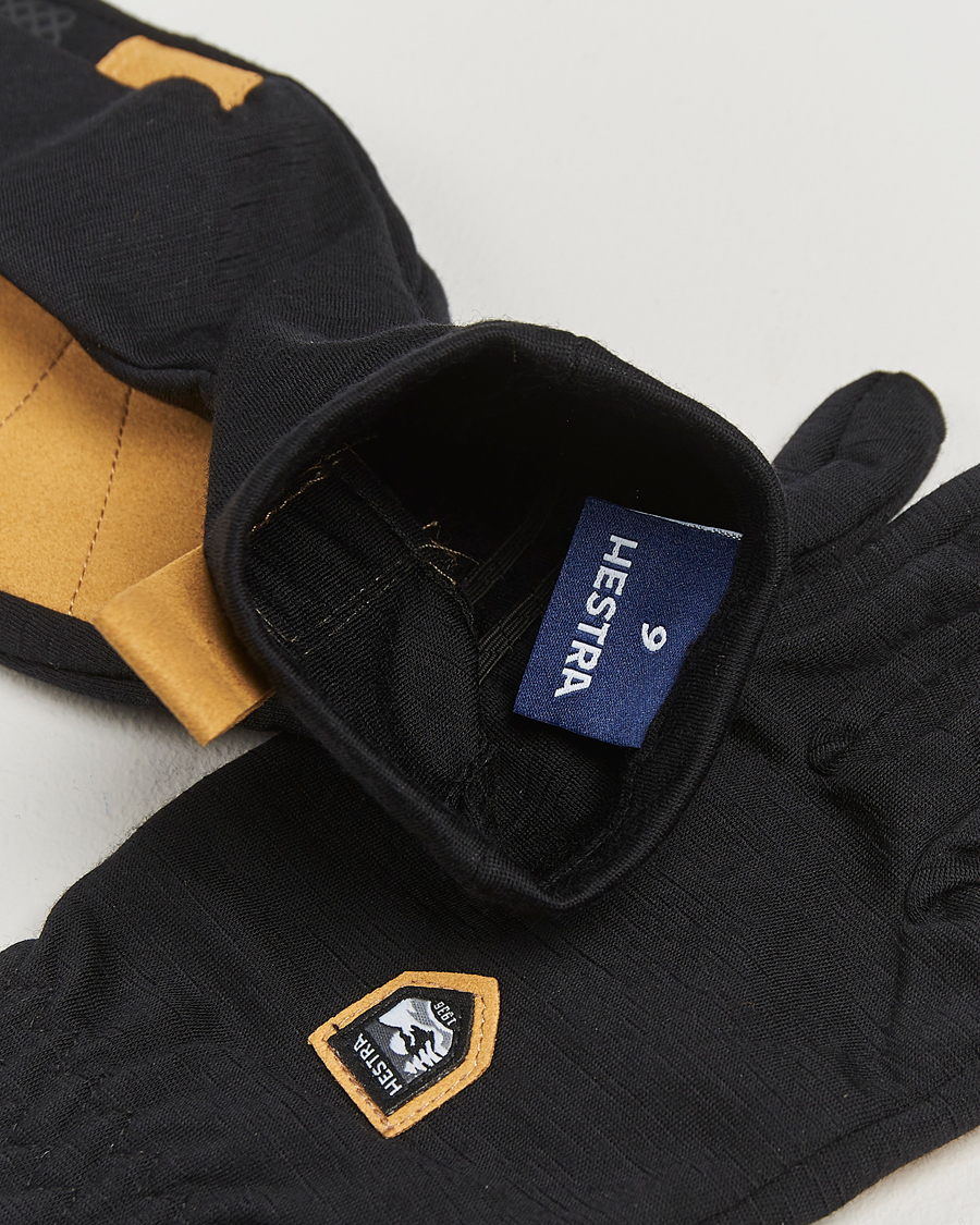 Men | Gloves | Hestra | Merino Windwool Liner Glove Black