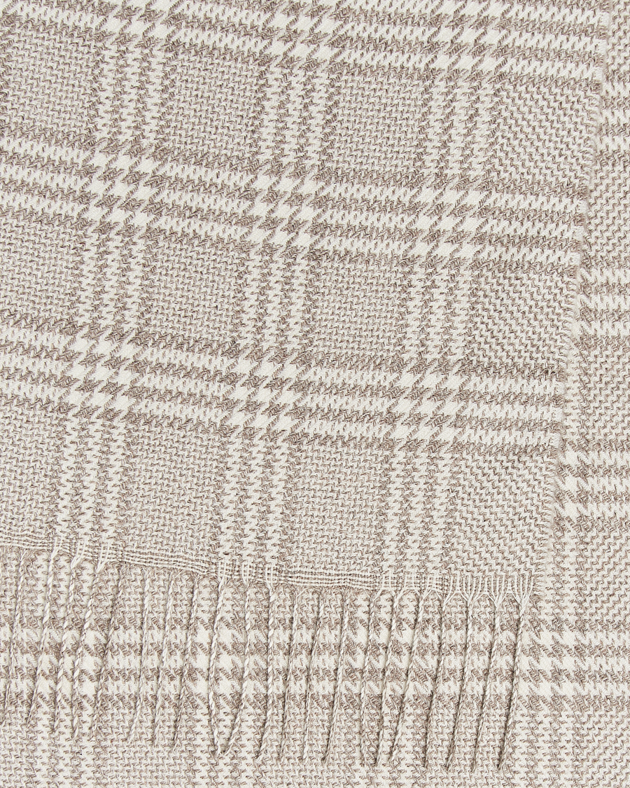 Men | Piacenza Cashmere Cashmere/Silk Houndstooth Scarf Light Beige | Piacenza Cashmere | Cashmere/Silk Houndstooth Scarf Light Beige