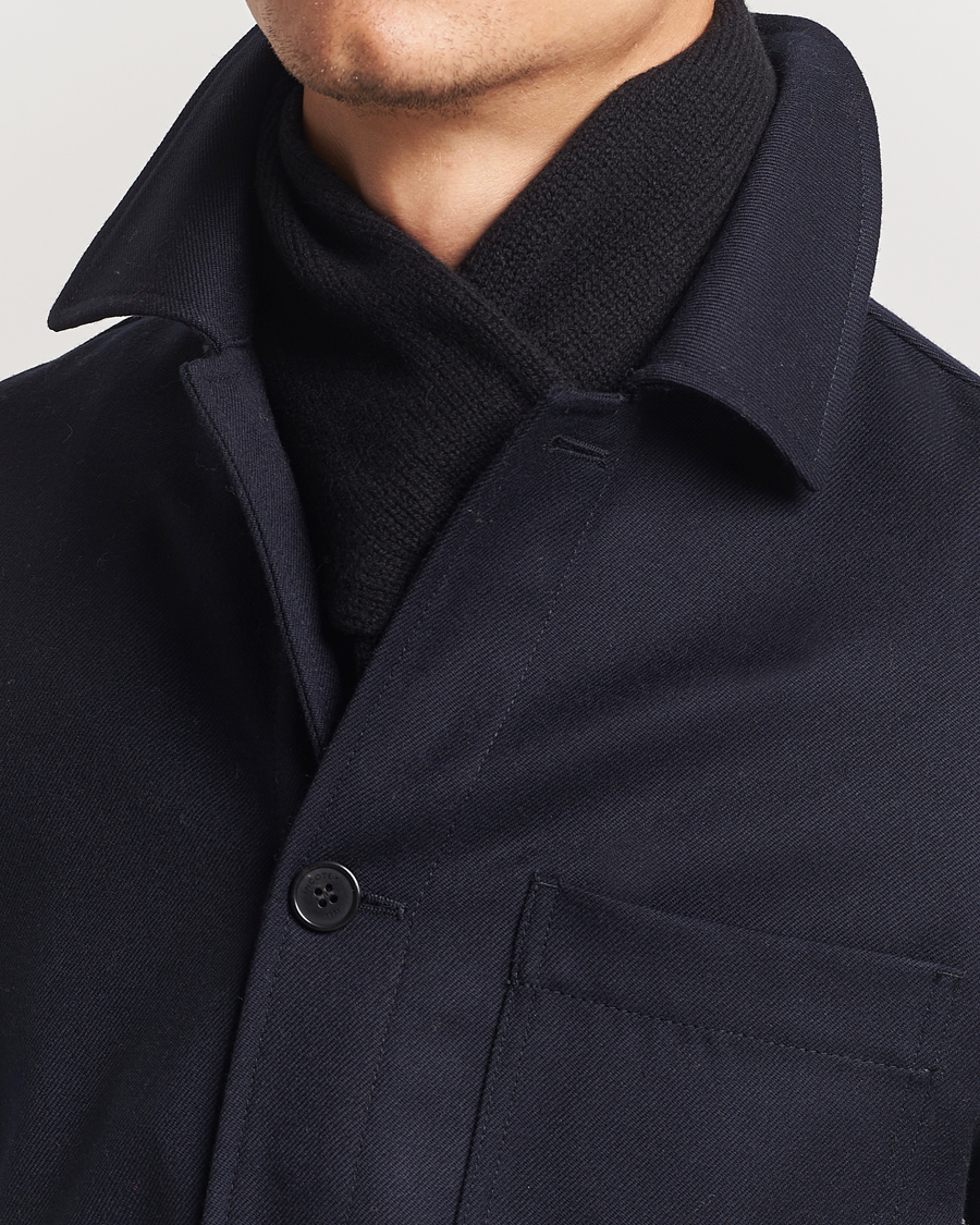 Men | Piacenza Cashmere Short Loop Cashmere Scarf Black | Piacenza Cashmere | Short Loop Cashmere Scarf Black