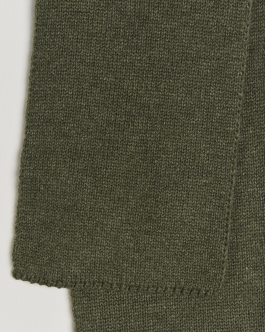Men | Piacenza Cashmere Short Loop Cashmere Scarf Olive | Piacenza Cashmere | Short Loop Cashmere Scarf Olive