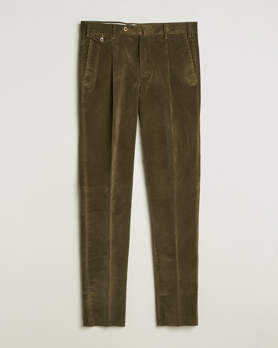Men | Trousers | PT01 | Slim Fit Corduroy Trousers Dark Green