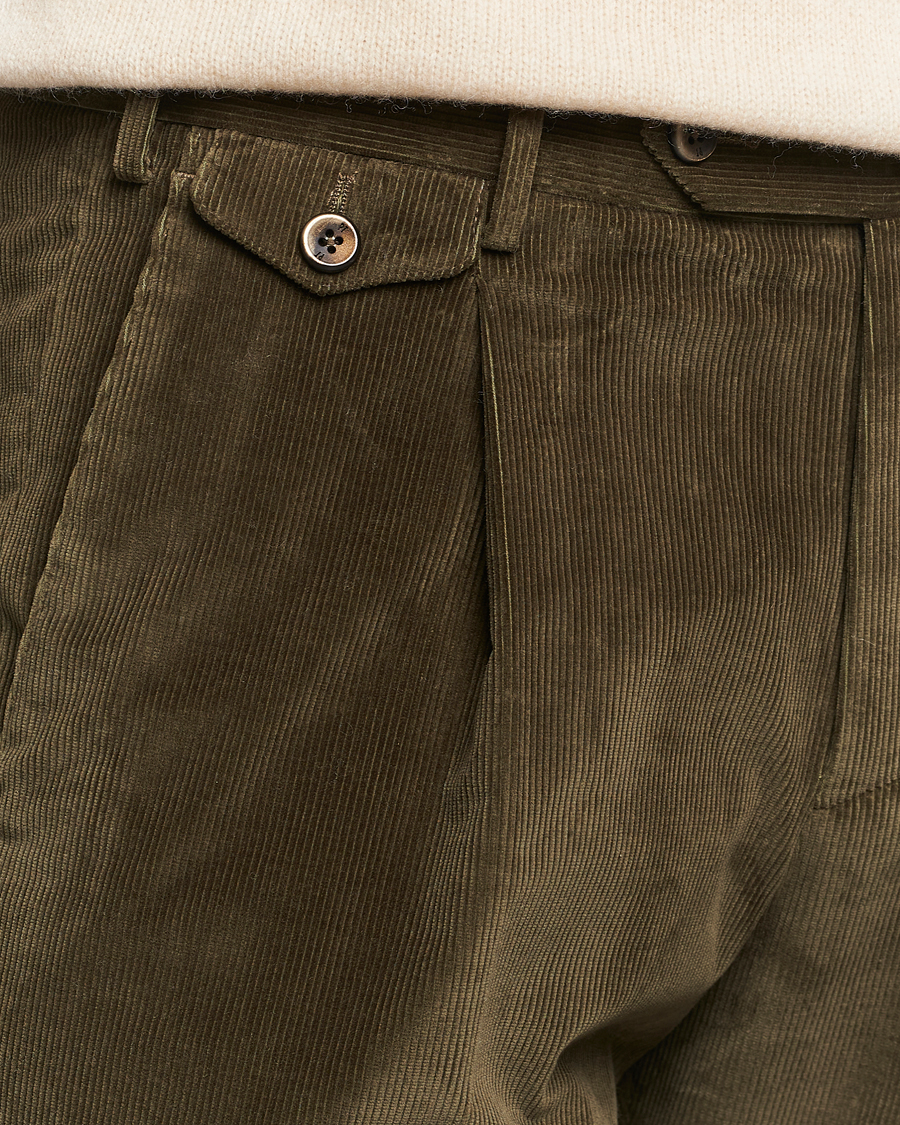 Men | Trousers | PT01 | Slim Fit Corduroy Trousers Dark Green