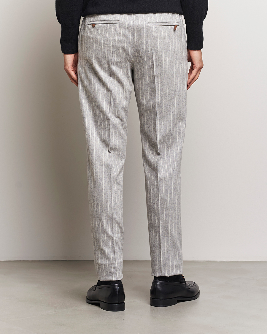 Men | Trousers | PT01 | Slim Fit Wool/Cashmere Drawstring Trousers Light Grey