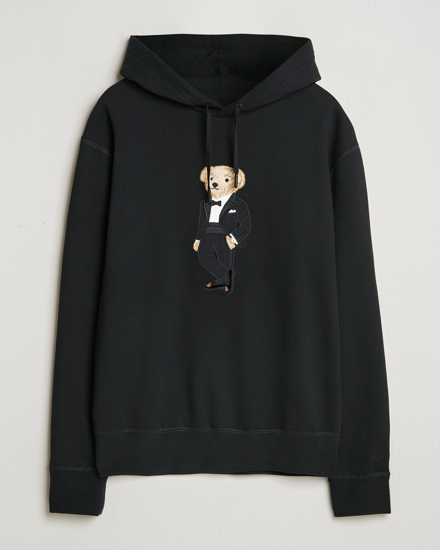 Men | Sweaters & Knitwear | Ralph Lauren Purple Label | Luxury Fleece Bear Hoodie Black